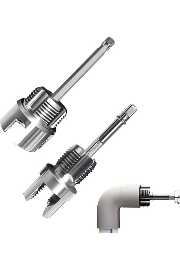 Pipe Thread Cutting Tool, 2pcs Integrated Internal & External Pipe Threading Tool, Portable Dual-Fun