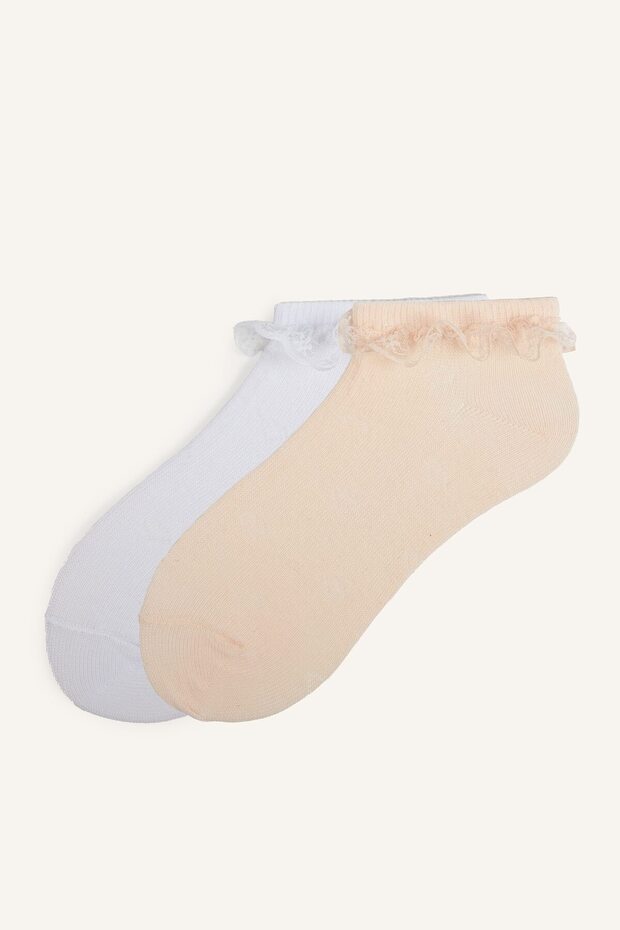 2-Pack Ruffled Cotton Booties Socks for Girls I5471A8Ns