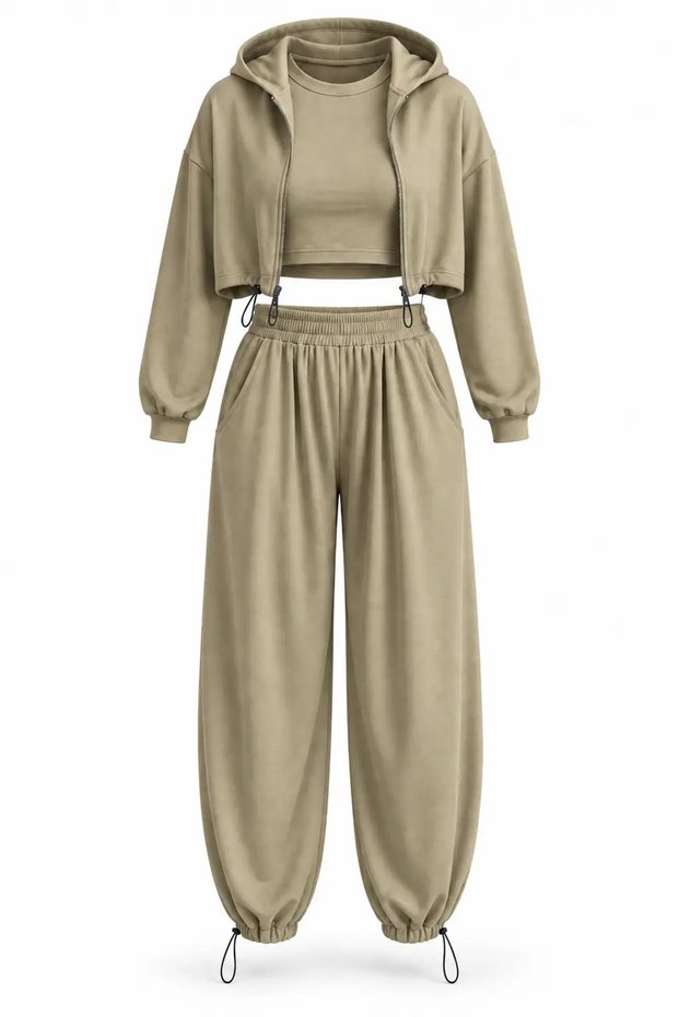 O.Y.Ş Modal Fabric 3-Piece Tracksuit Set