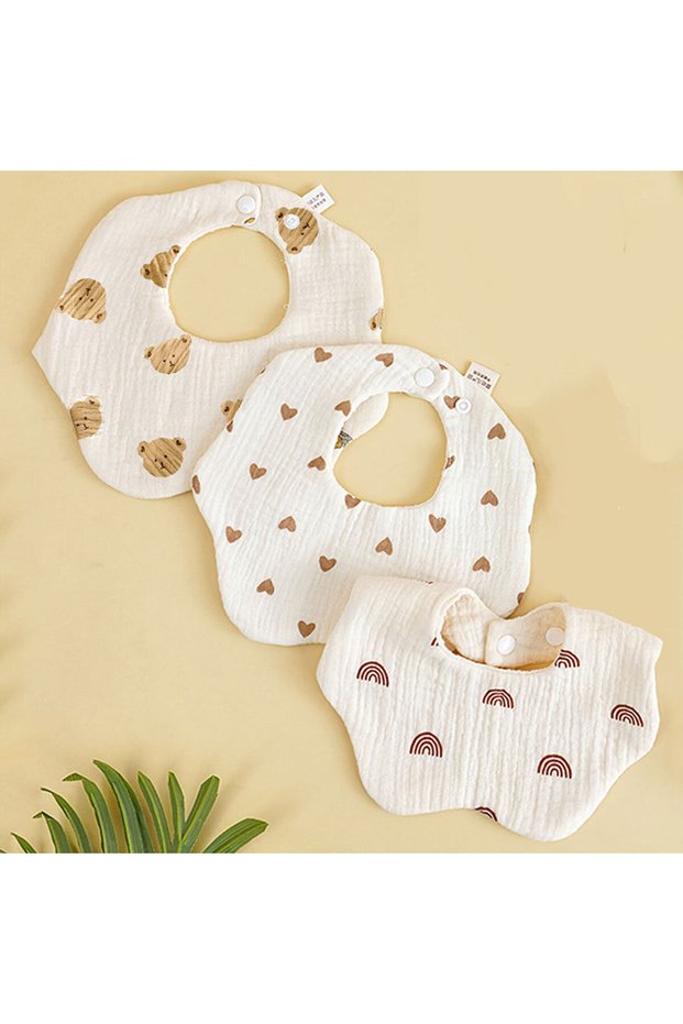 3PCS Rainbow Bear He 3 Pieces of A-class Pure Cotton Gauze Breathable Baby Pacifier Summer Soft Peta