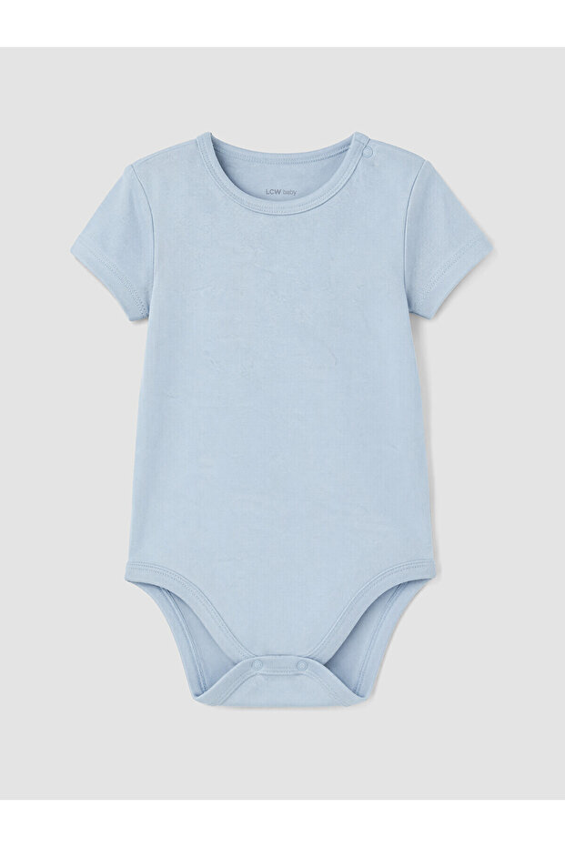 Two Mt Shop Quality Lcw Baby Blue Short Sleeve Printed Baby Boy Bodysuit