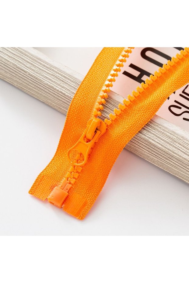 80cm x 1pc Orange Resin Zipper Open-End Zip 40/50/60/70/80/90/100/120cm Applied for Garment Jacket C