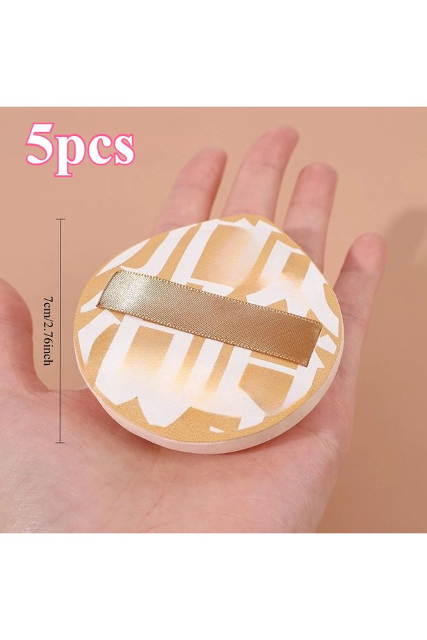 Yellow 5pcs 5Pcs Dry Wet Dual Purpose Makeup Puff, Marshmallow Soft Sponge Air Cushion Powder Puff f
