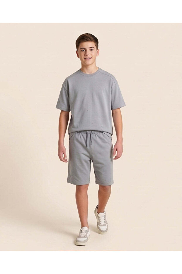 Senior Boys Pale Blue Plain Casual Set