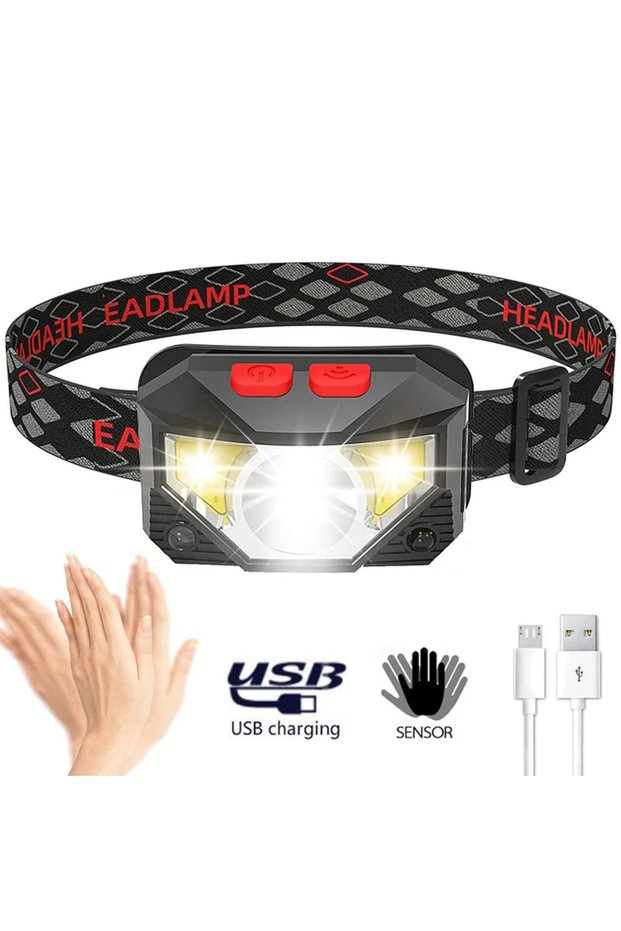 SL03 8 Modes LED Headlight Handfress Motion Sensor Powerful Headlamp Head Lamp COB Flashlight Torch