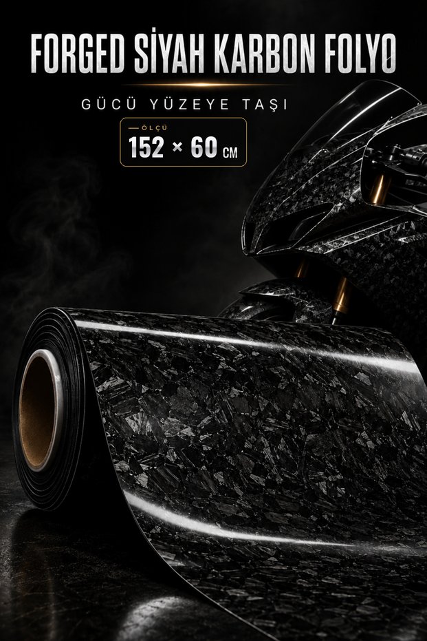 Forged Black Carbon Air Ducted Stretchable Wrapping Foil for Motorcycle and Car (Select Size)