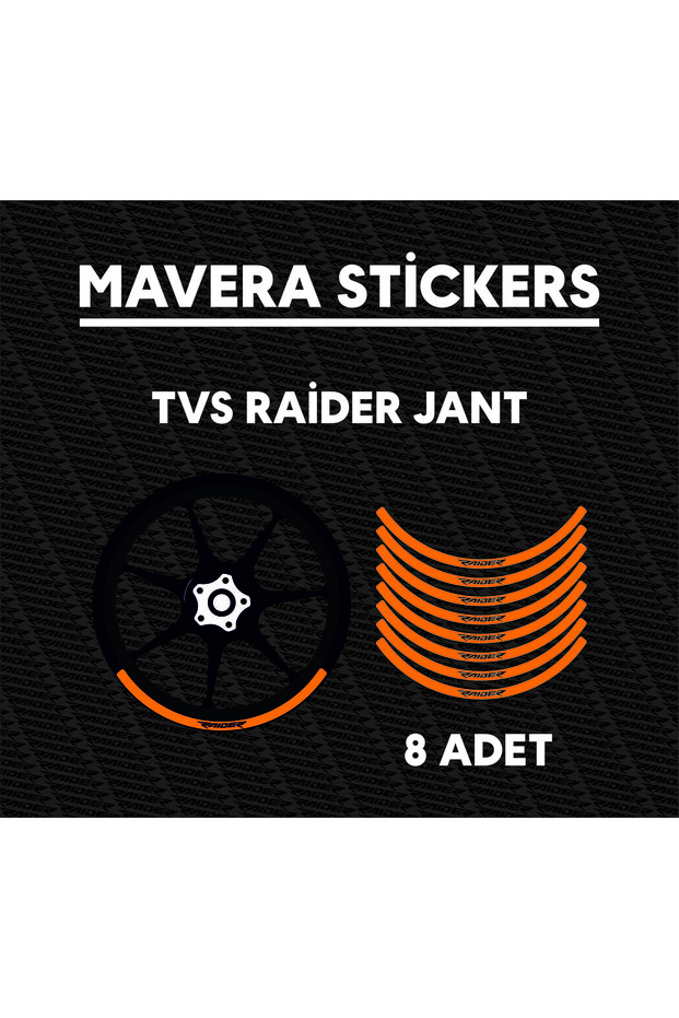 Radier Written Wheel Rim Strip Sticker Label for Tvs Raider (8 Pieces)