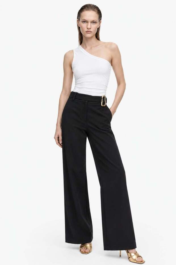High Waist Belt Detailed Palazzo Pants
