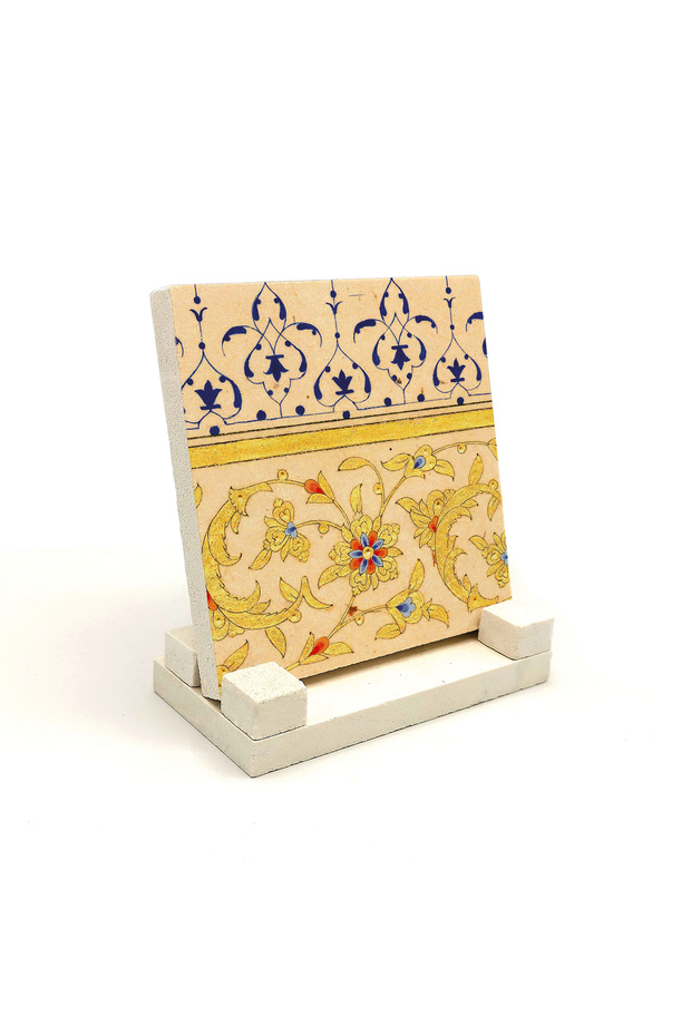 Ottoman Gold Pattern Printed Natural Stone Tabletop