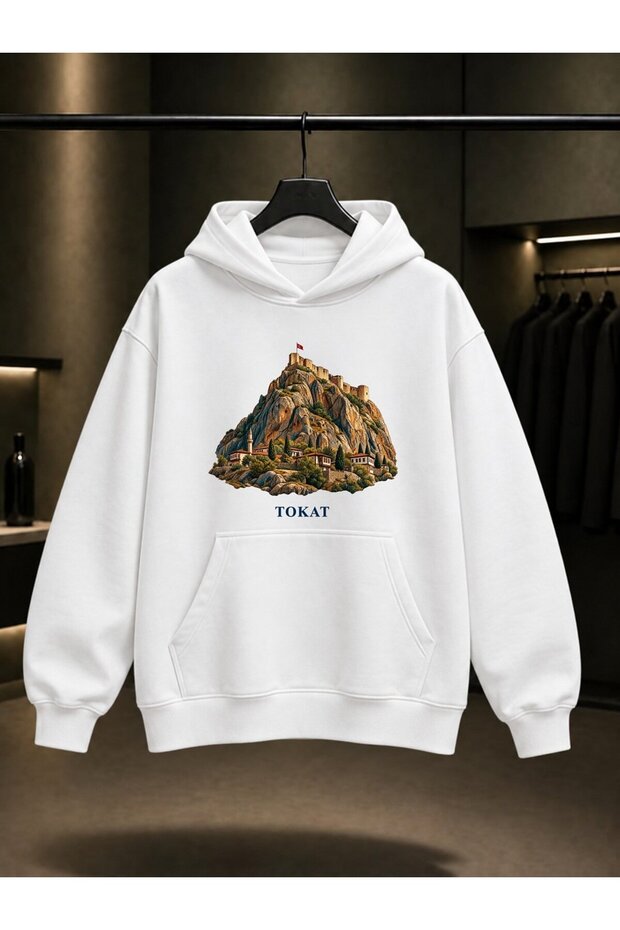 Tokat Castle Printed Unisex 100% Cotton Hooded Sweatshirt
