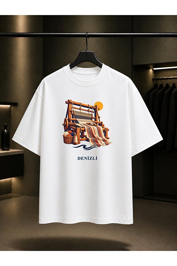 Denizli Buldan Woven Printed Unisex 100% Cotton T-Shirt