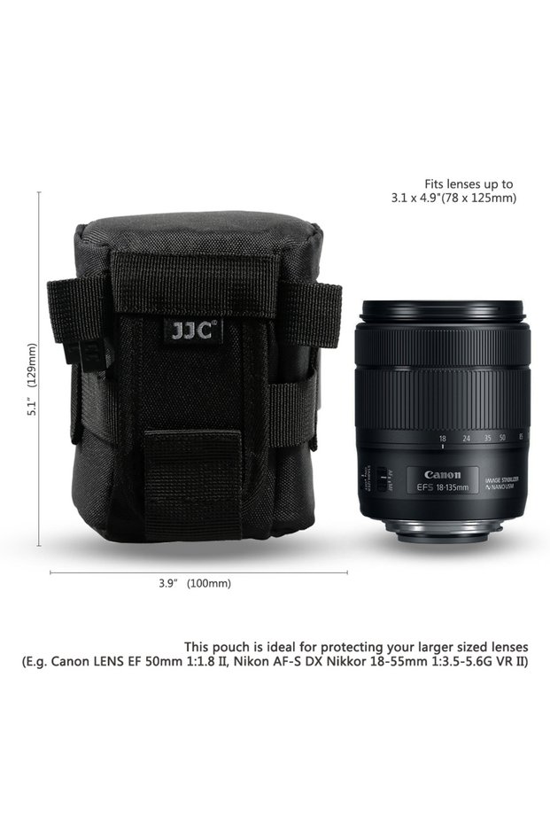 DLP1 JJC Camera Lens Bag &Belt Waterproof Lens Case Storage Pouch for Canon Nikon Sony Fujifilm DSLR