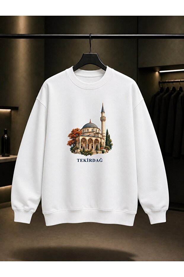 Tekirdağ Rüstem Paşa Mosque Printed Unisex 100% Cotton Sweatshirt