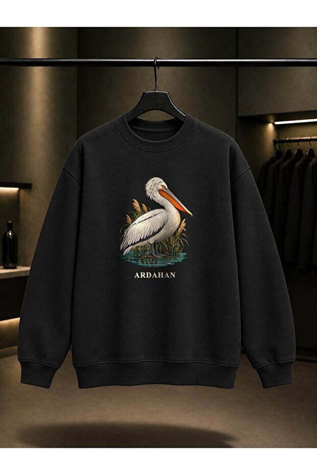 Ardahan Aktaş Pelikan Printed Unisex 100% Cotton Sweatshirt