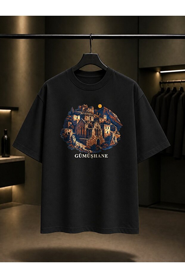 Gümüşhane Santa Ruins Printed Unisex 100% Cotton T-Shirt