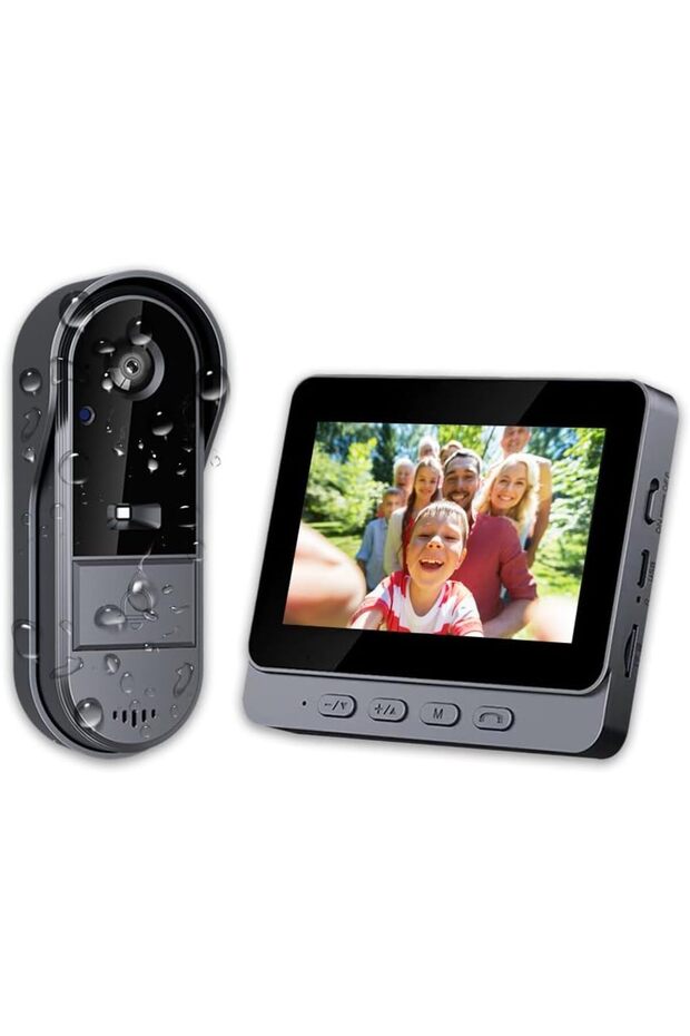 Wireless Doorbell with 1080P Waterproof IP67 Camera Outdoor Video Doorbell with 4.3" Screen, 170° Viewing Angle, Night Vision, Video Intercom for Home, Without WiFi and APP