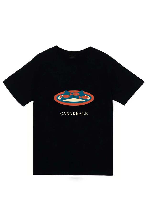 Sardine Printed on the Gallipoli Vine Leaf Unisex 100% Cotton T-Shirt