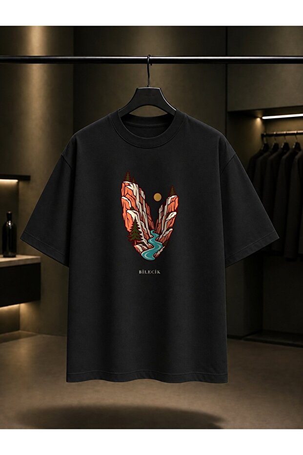Bilecik Harmankaya Canyon Printed Unisex 100% Cotton T-Shirt