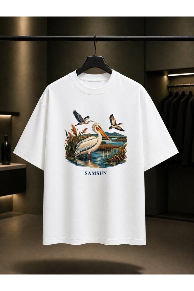 Samsun Kızılırmak Delta Printed Unisex 100% Cotton T-Shirt