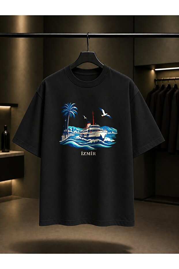 Izmir Kordon Vapur Printed Unisex 100% Cotton T-Shirt