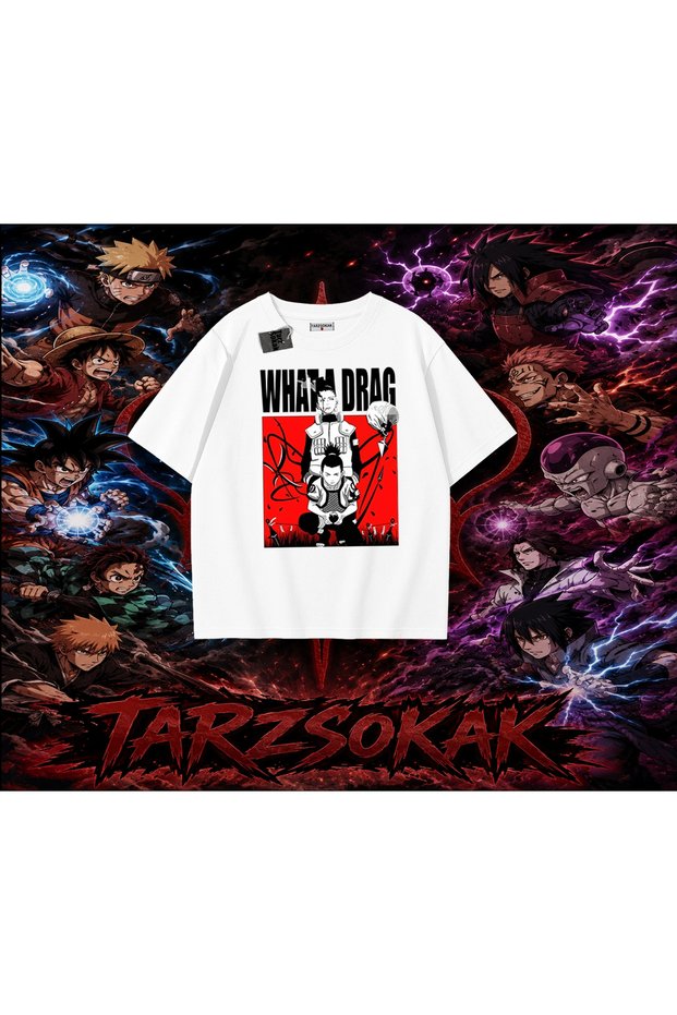 Shikamaru Nara Naruto Anime Character Oversize Unisex T-Shirt White