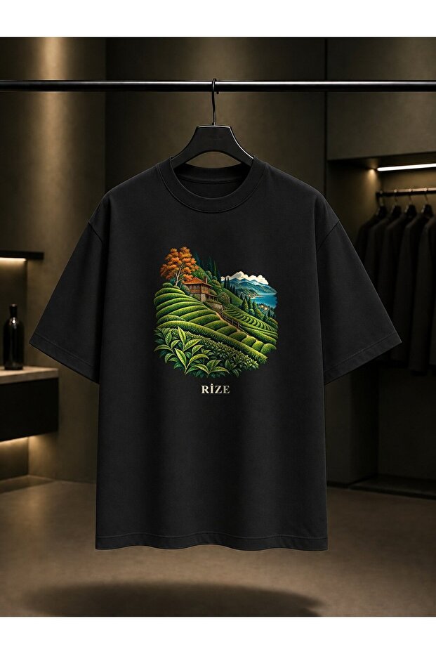Rize Tea Gardens Printed Unisex 100% Cotton T-Shirt