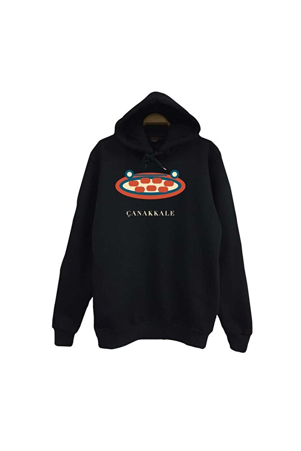Çanakkale Biga Köftesi Printed Unisex 100% Cotton Hooded Sweatshirt