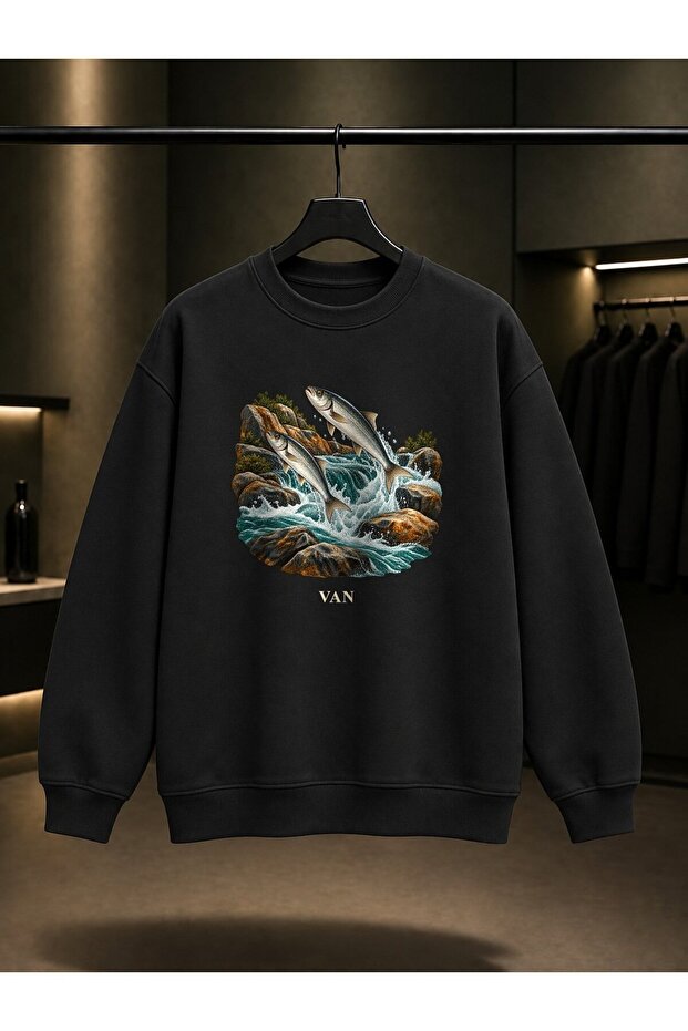 Van İnci Kefali Printed Unisex 100% Cotton Sweatshirt
