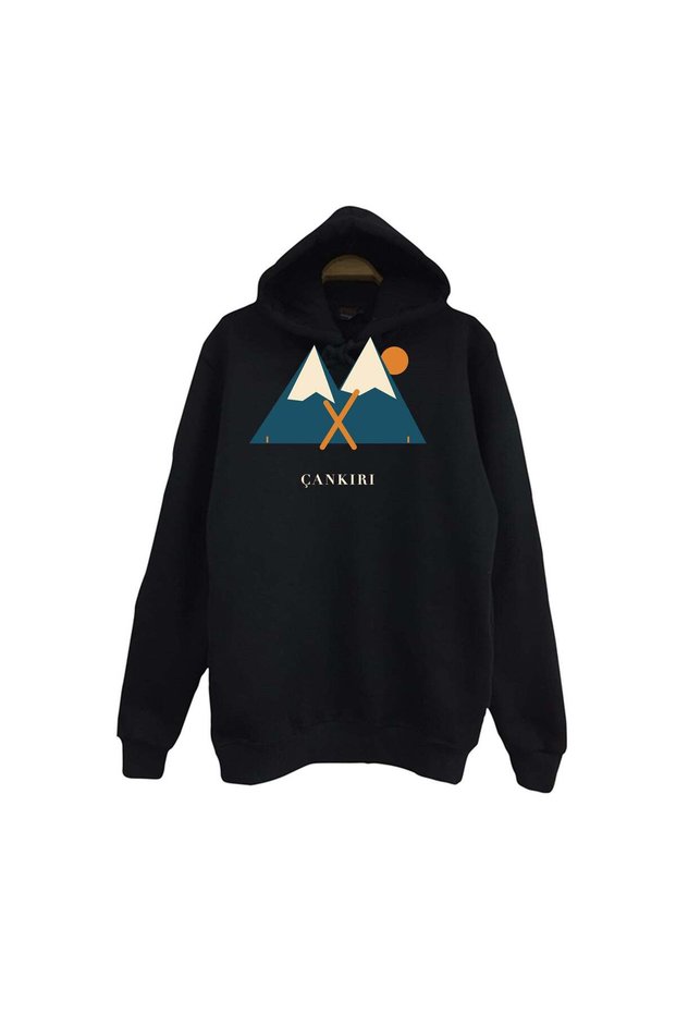 Çankırı Ilgaz Mountain Landscape Printed Unisex 100% Cotton Hooded Sweatshirt