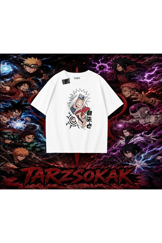 Jiraiya Naruto Anime Character Oversize Unisex T-Shirt White