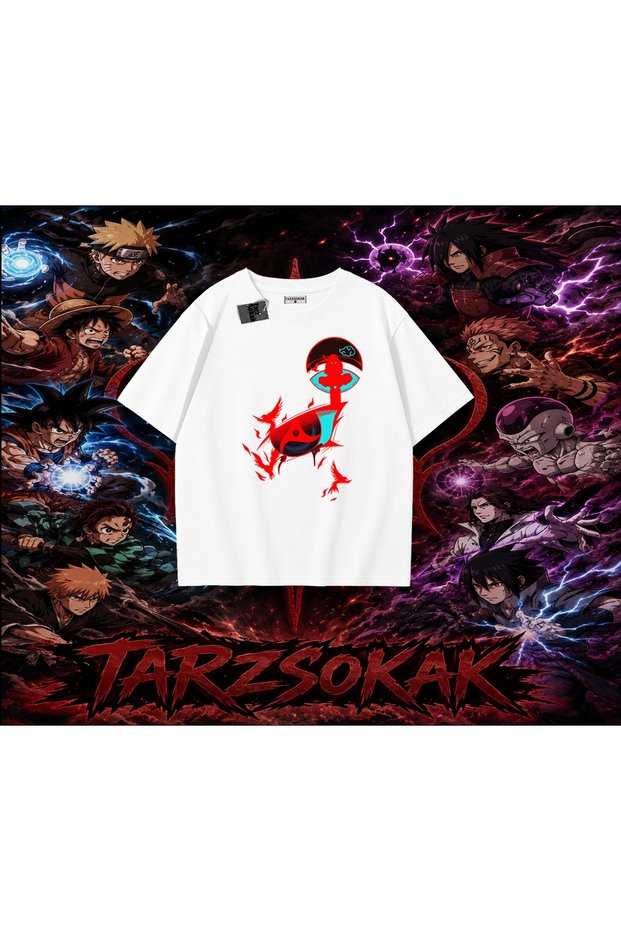 Itachi Uchiha Naruto Anime Character Oversize Unisex T-Shirt White