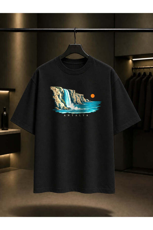 Antalya Düden Waterfall Printed Unisex 100% Cotton T-Shirt