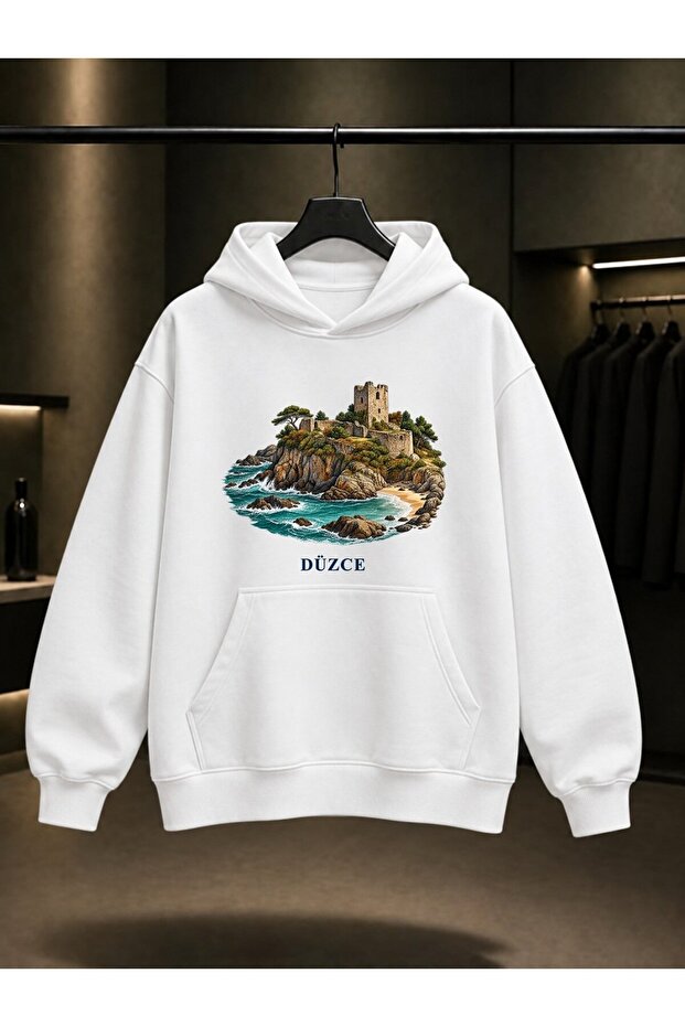 Flat Castle of Venice Printed Unisex 100% Cotton Hooded Sweatshirt