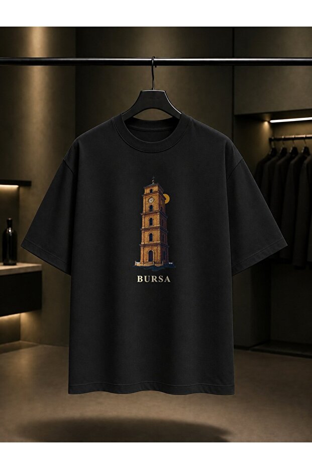 Bursa Tophane Clock Tower Printed Unisex 100% Cotton T-Shirt