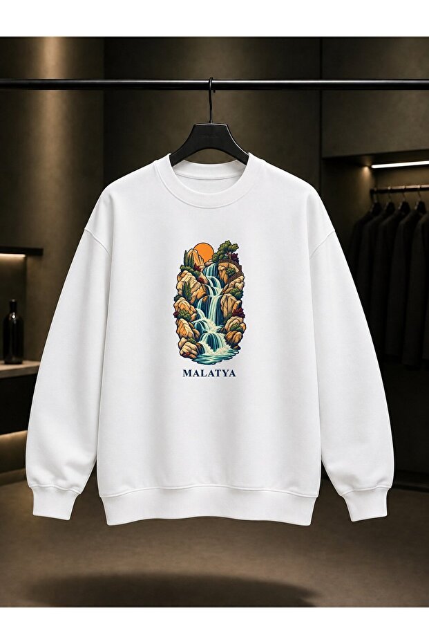 Malatya Günpınar Waterfall Printed Unisex 100% Cotton Sweatshirt