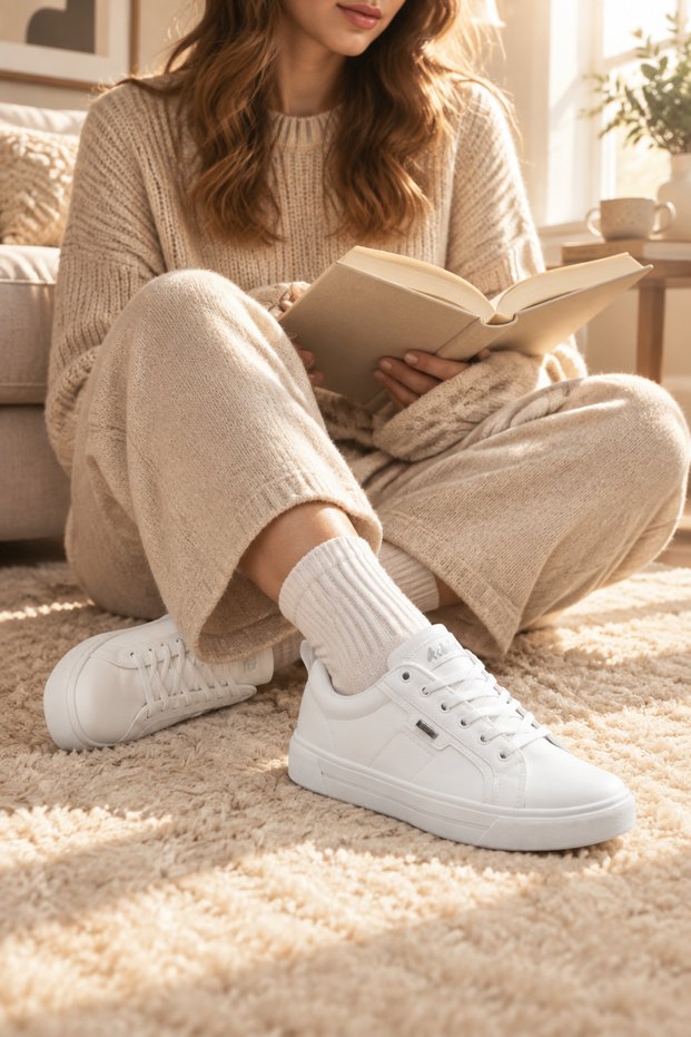 Mr-1115 Women's Daily White Sneaker Comfort Casual Anatomical Sports Shoes