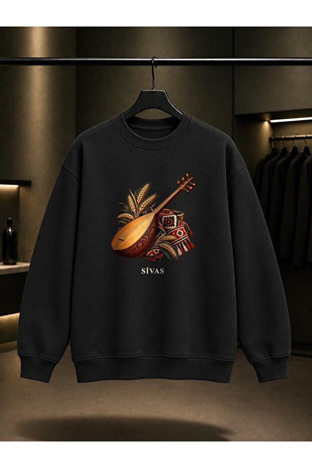 Sivas Lovers Veysel Saz Printed Unisex 100% Cotton Sweatshirt