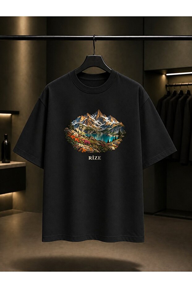 Rize Kaçkar Dağları Printed Unisex 100% Cotton T-Shirt