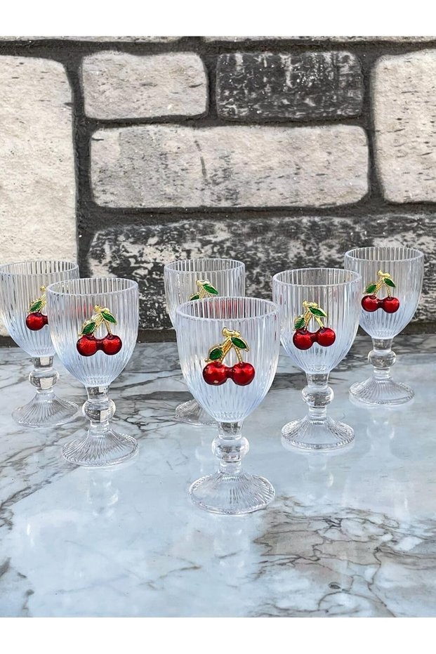 6-piece crystal glass coffee side cup cherry cup with cherry 75ml