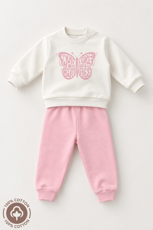 Unisex Baby Printed 100% Cotton 6-9-12 Months Top and Bottom 2-Piece Combed Cotton Baby Set