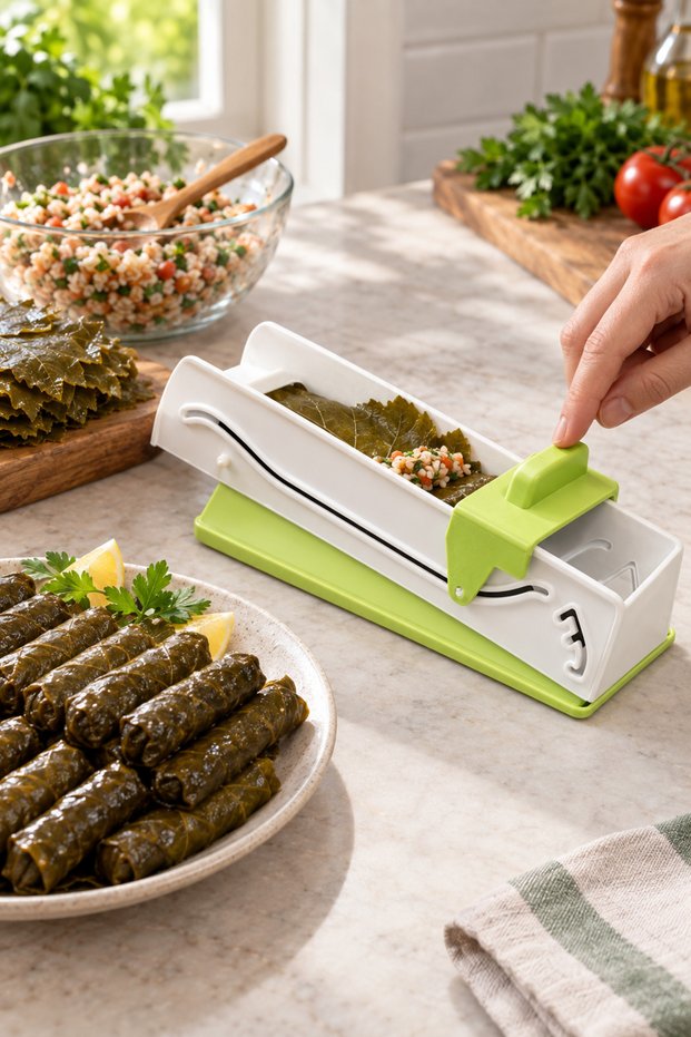 5 Pieces Leaf Wrapping Machine – 3-Stage Adjustable Manual Wrapping Device, for Leafy Cabbage, Mixed Color Stuffing Maker