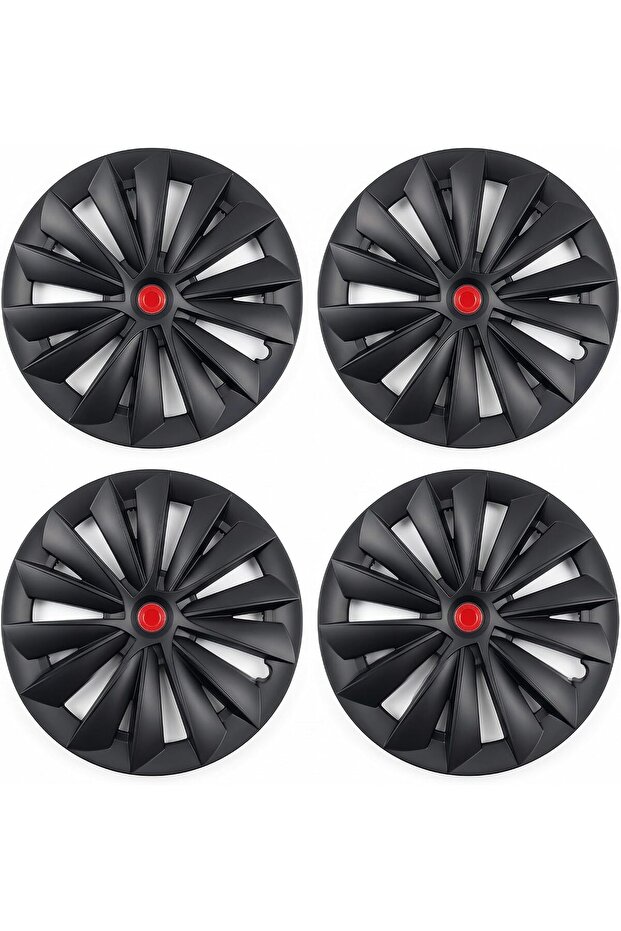 Model Y 19-Inch Matte Black Wheel Hubcaps & Center Caps (Set of 4) – Turbine Style Rim Protectors