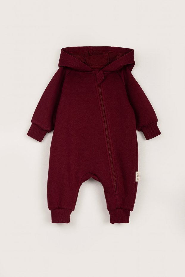 Unisex Baby Hooded Jumpsuit - Furry Inside, Hooded, Zippered Winter Jumpsuit 3-24 Months