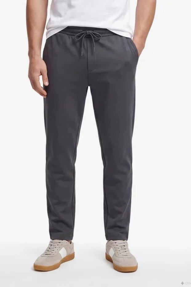 Men's Gray Slim Fit Trousers
