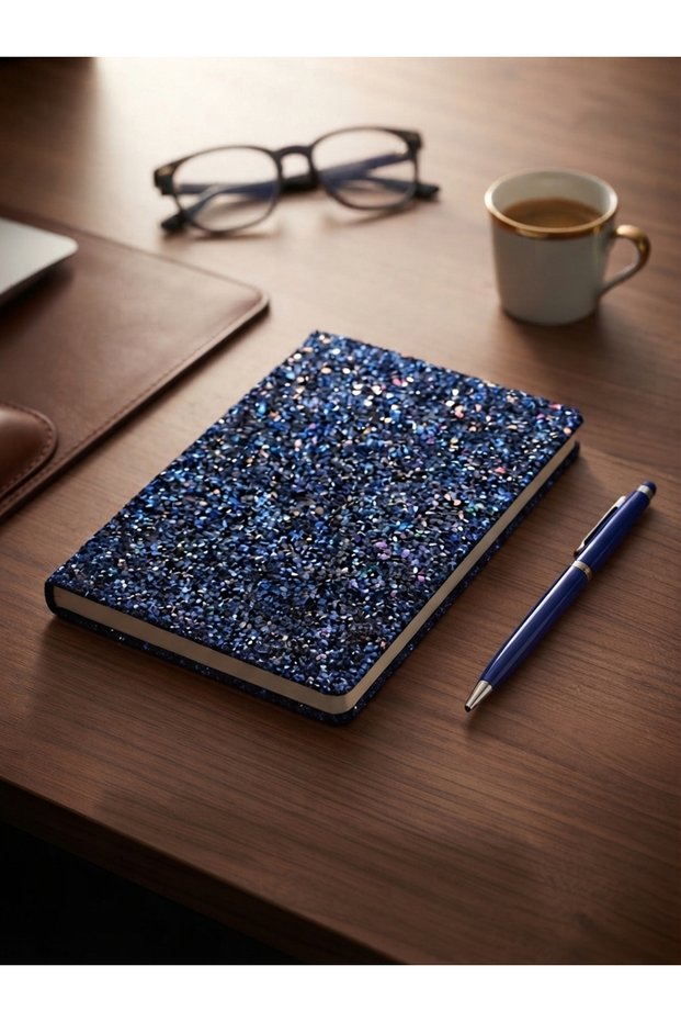 Lizy Luxury Glitter A5 Lined Notebook and Ballpoint Pen Gift Set (112 Sheets)