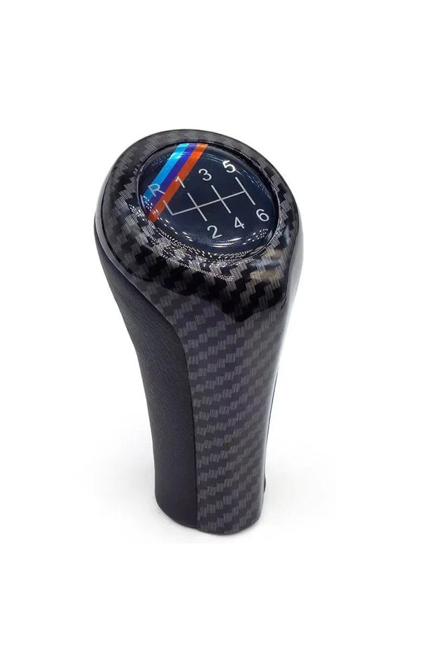 carbon 6 gear Carbon Leather Gear Shift Knob for BMW 1 3 5 6 Series M3 M4 M5 X5 X6 E30 E32 E34 E36 E