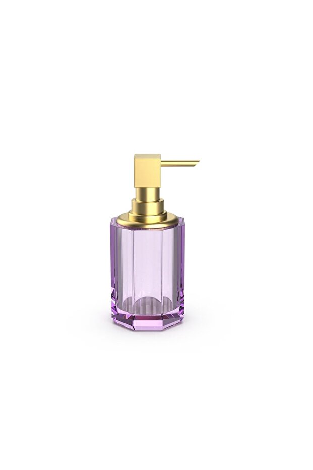 New Kristall Liquid Soap Dispenser, Countertop - Matte Gold/Lilac