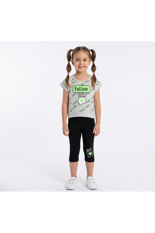 Follow Print Leggings Girls' Set