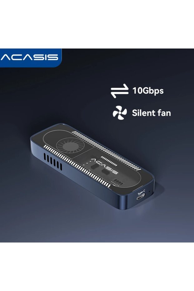 M.2 NVMe ACASIS 10Gbps USB C NVME SSD Enclosure with Cooling Fan for M.2 2280 SSD, Supports 2260/224