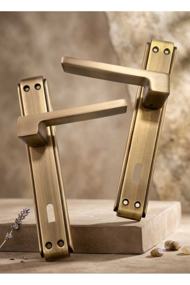 Sofuoğlu Prism Model Luxury Anka Mirror-Finished (Matte Antique Yellow) Room Door Handle Aluminum / Steel